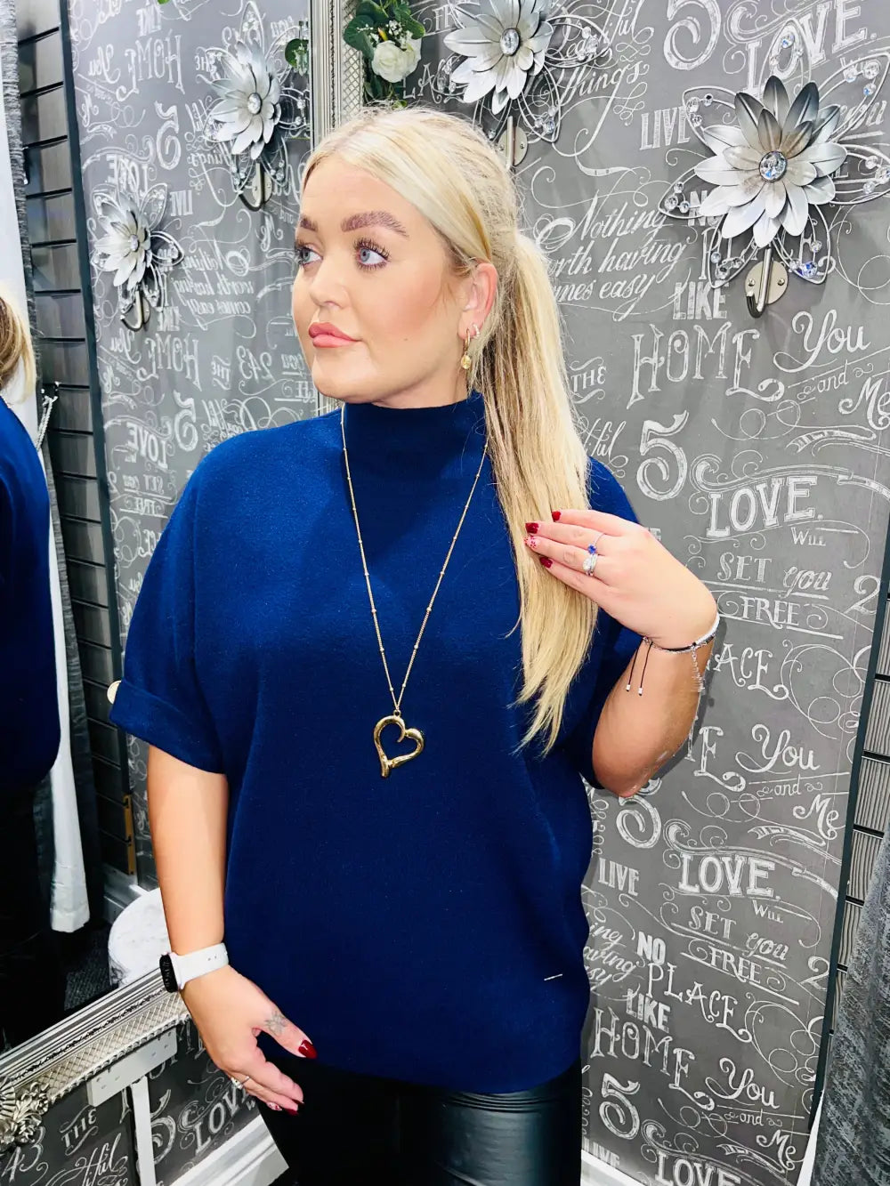 Annabel Short Sleeve Knit NAVY - Knitwear