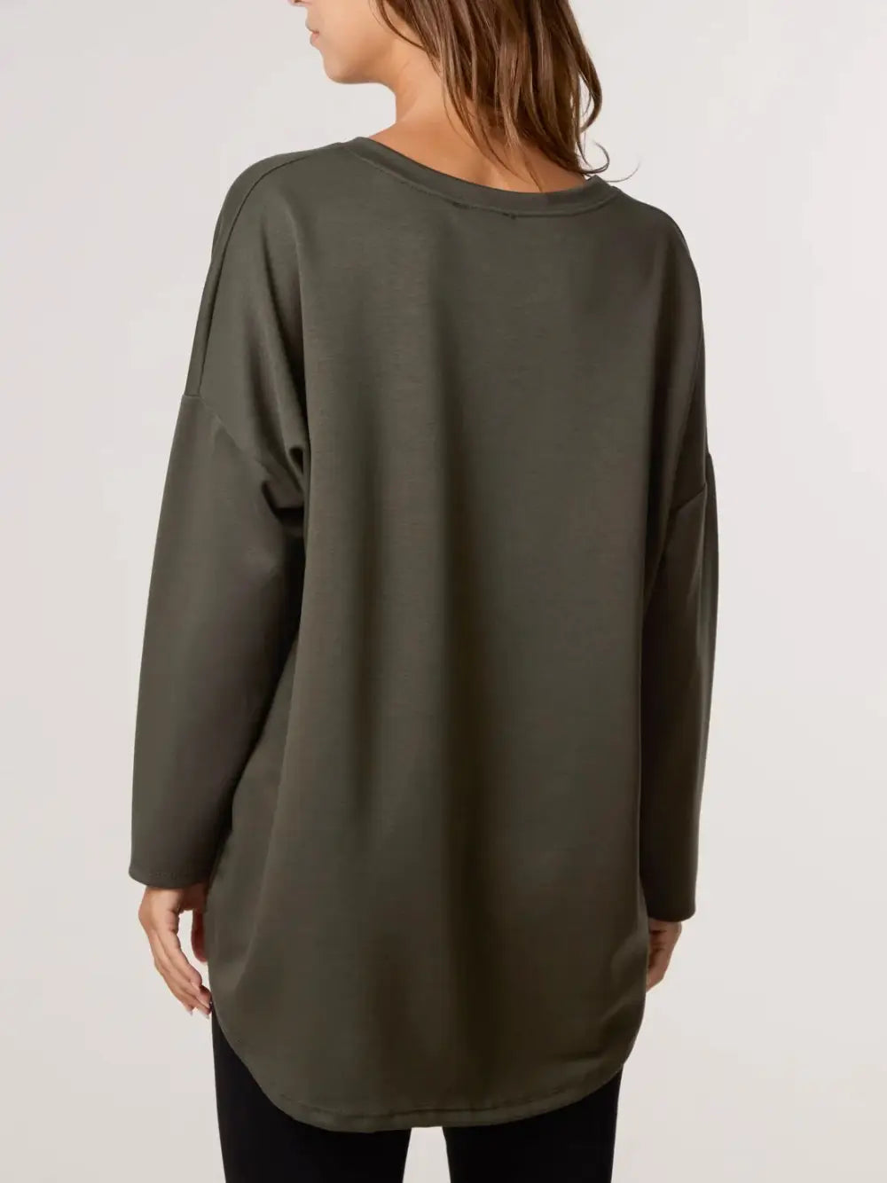 Ashley Foil Heart Print Sweatshirt KHAKI