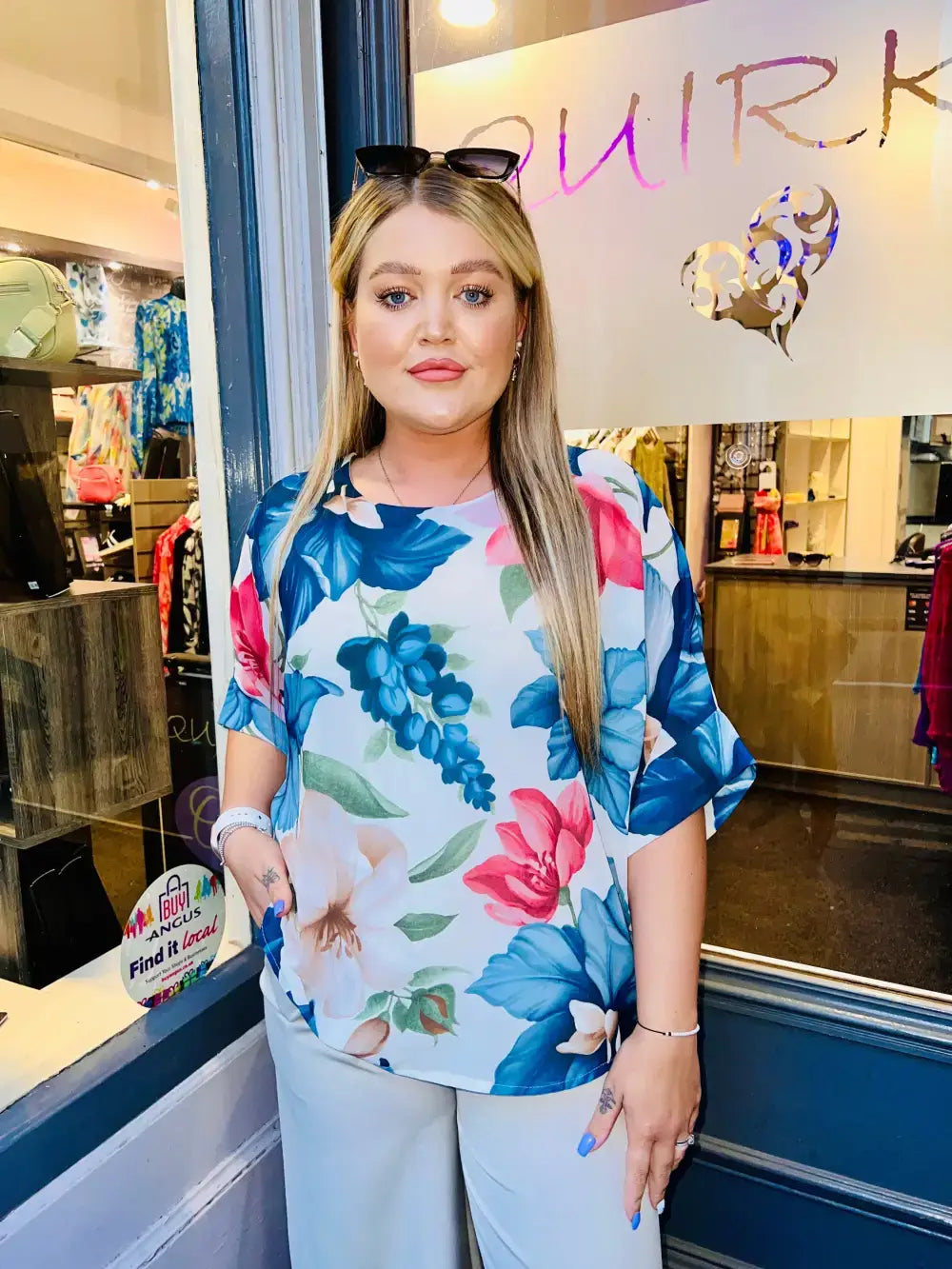 Jessica Floral Blouse BLUE