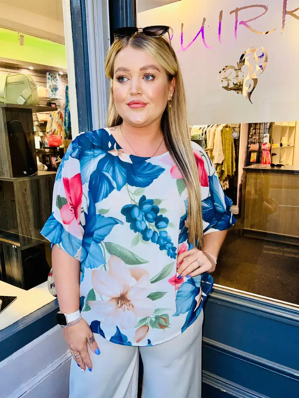 Jessica Floral Blouse BLUE