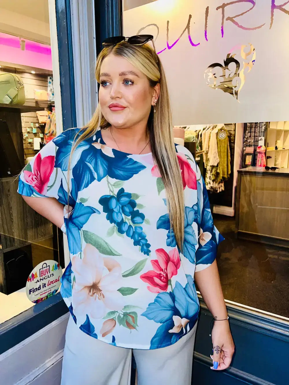 Jessica Floral Blouse BLUE