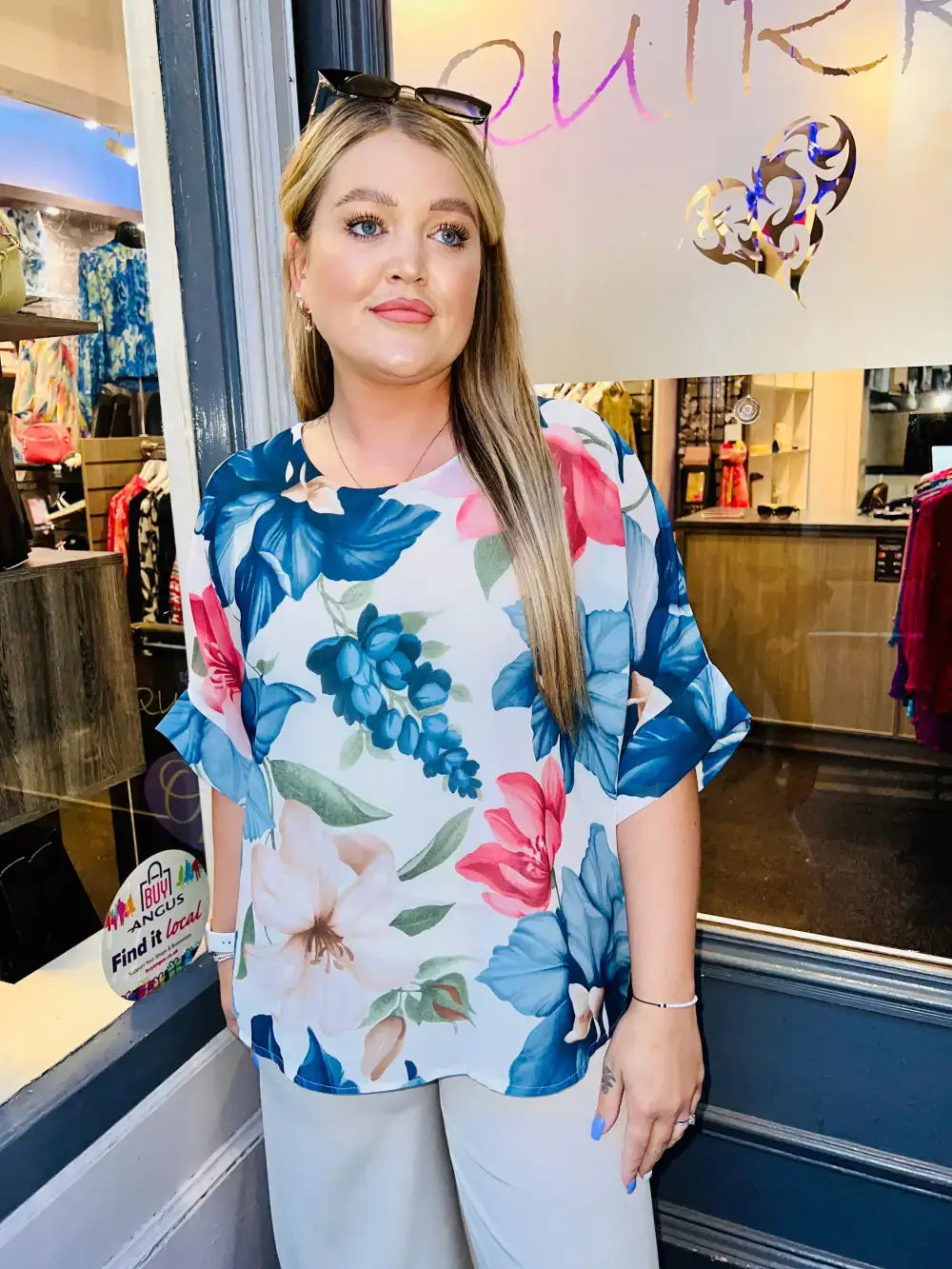 Jessica Floral Blouse BLUE