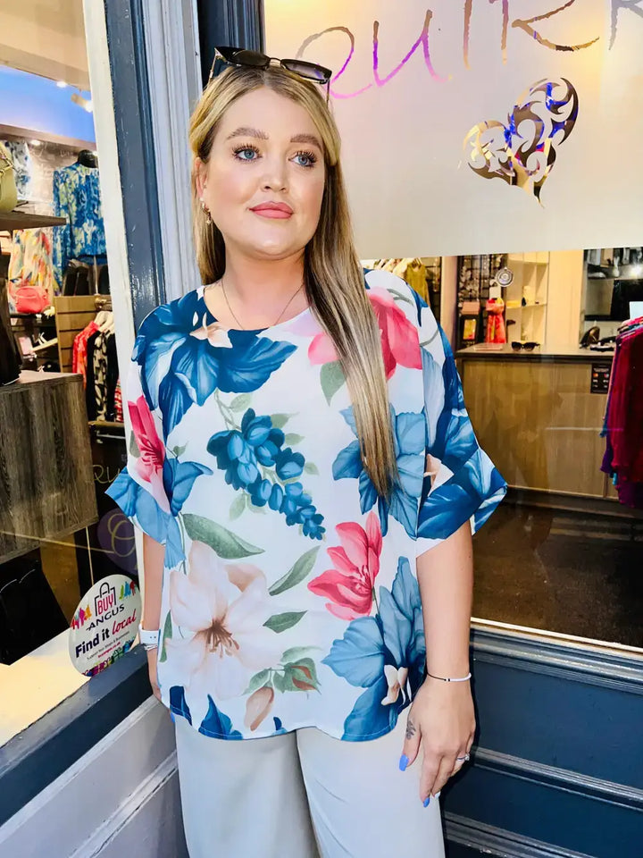 Jessica Floral Blouse BLUE