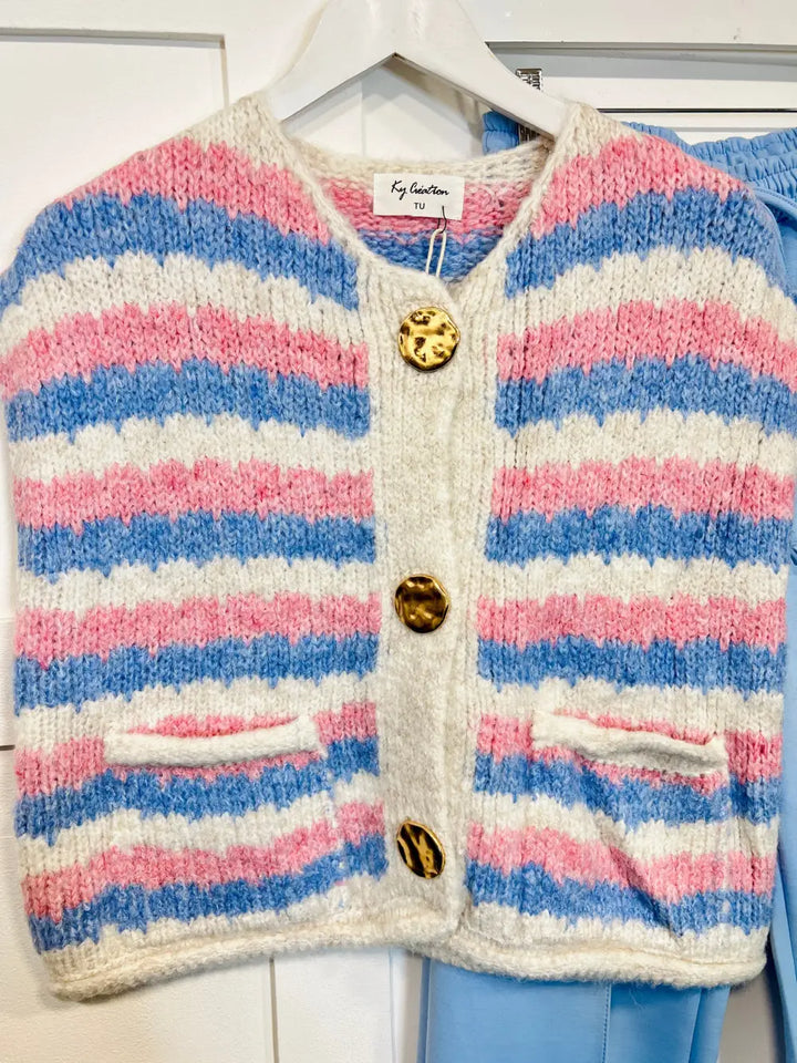Ayla Sleeveless Cardigan PINK