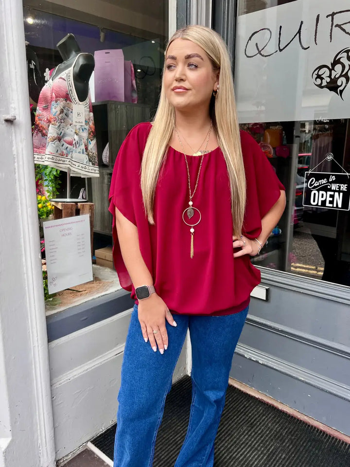 Bella Chiffon Blouse WINE