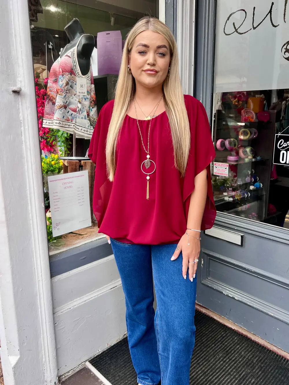 Bella Chiffon Blouse WINE