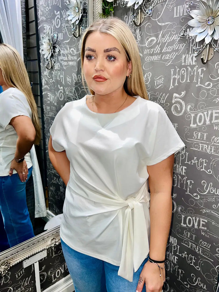 Beth Side Tie Top CREAM