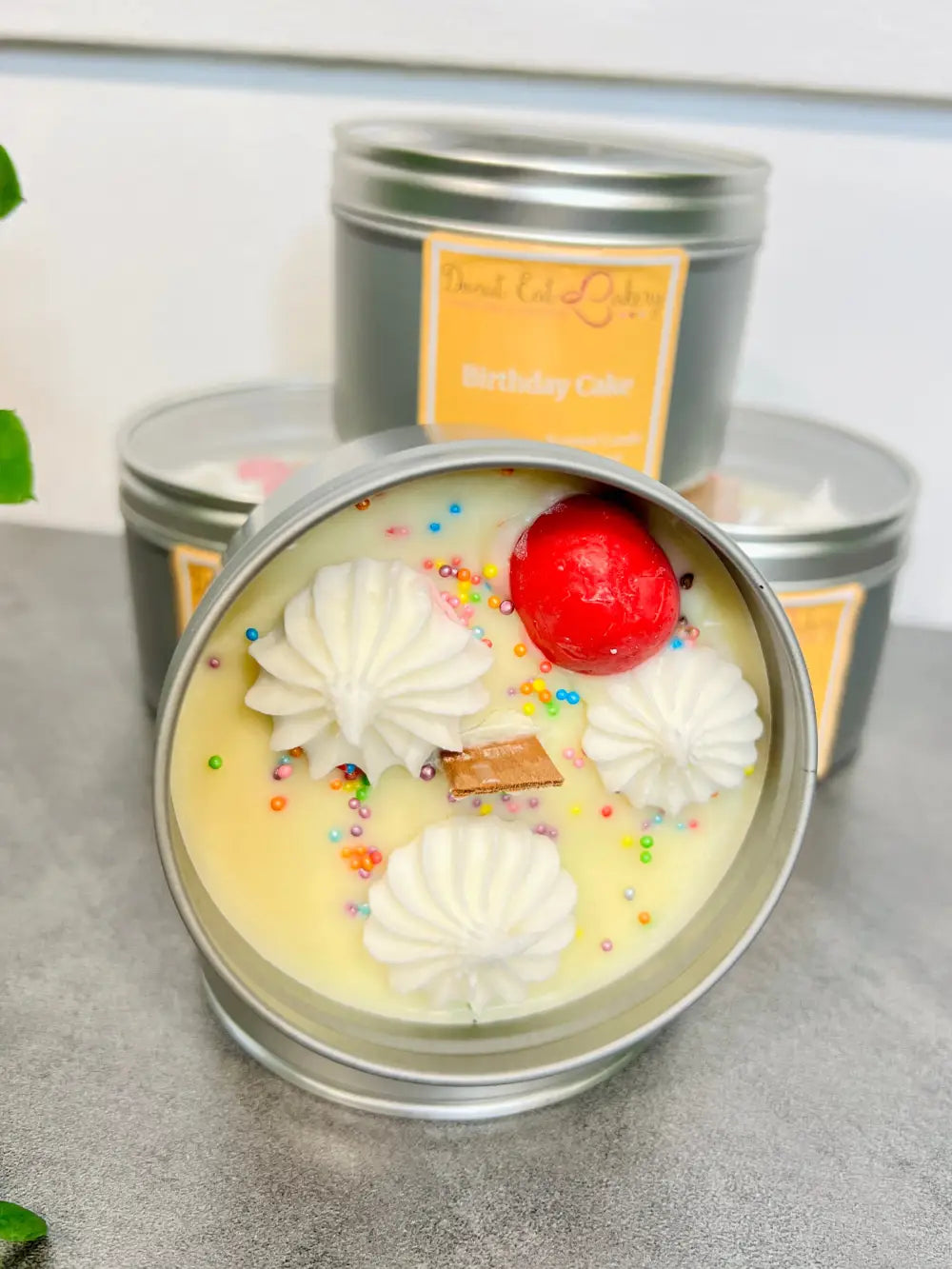 Birthday Cake Premium Tinned Candle