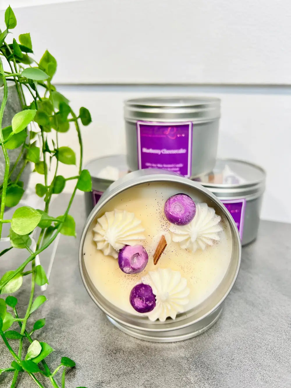 Blueberry Cheesecake Premium Tinned Candle