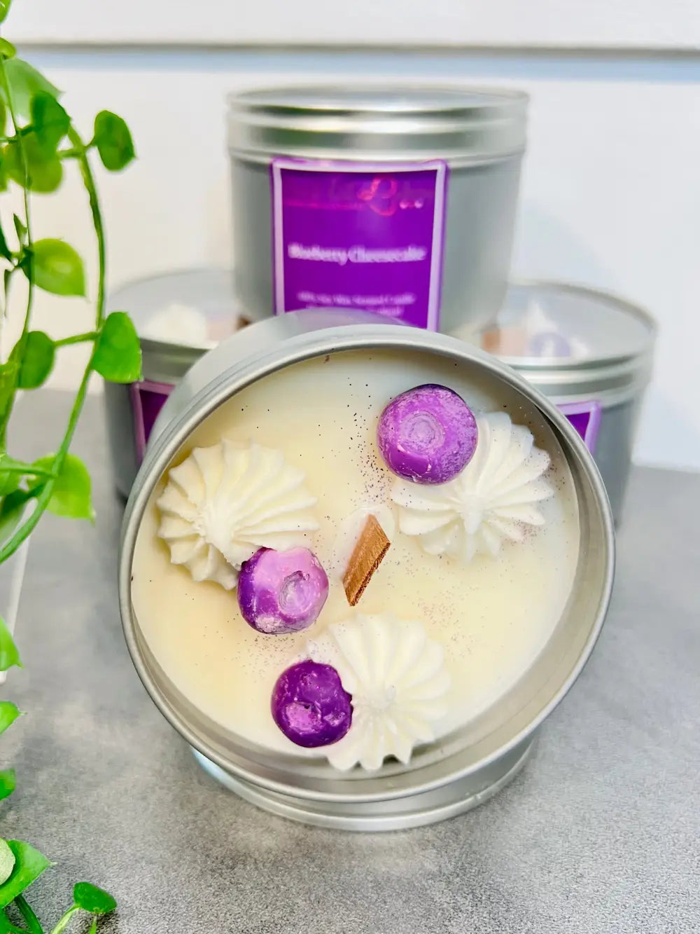 Blueberry Cheesecake Premium Tinned Candle