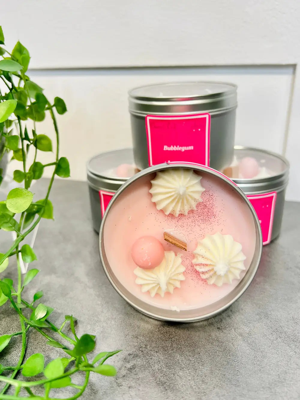 Bubblegum Scented Premium Tinned Candle