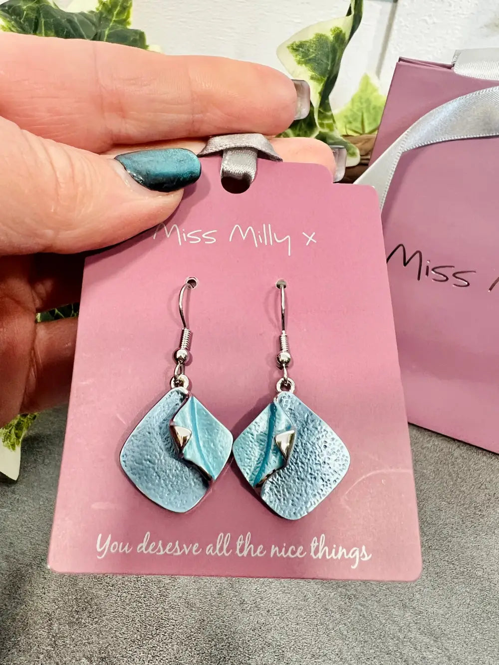 Miss Milly Blue Peel Earrings