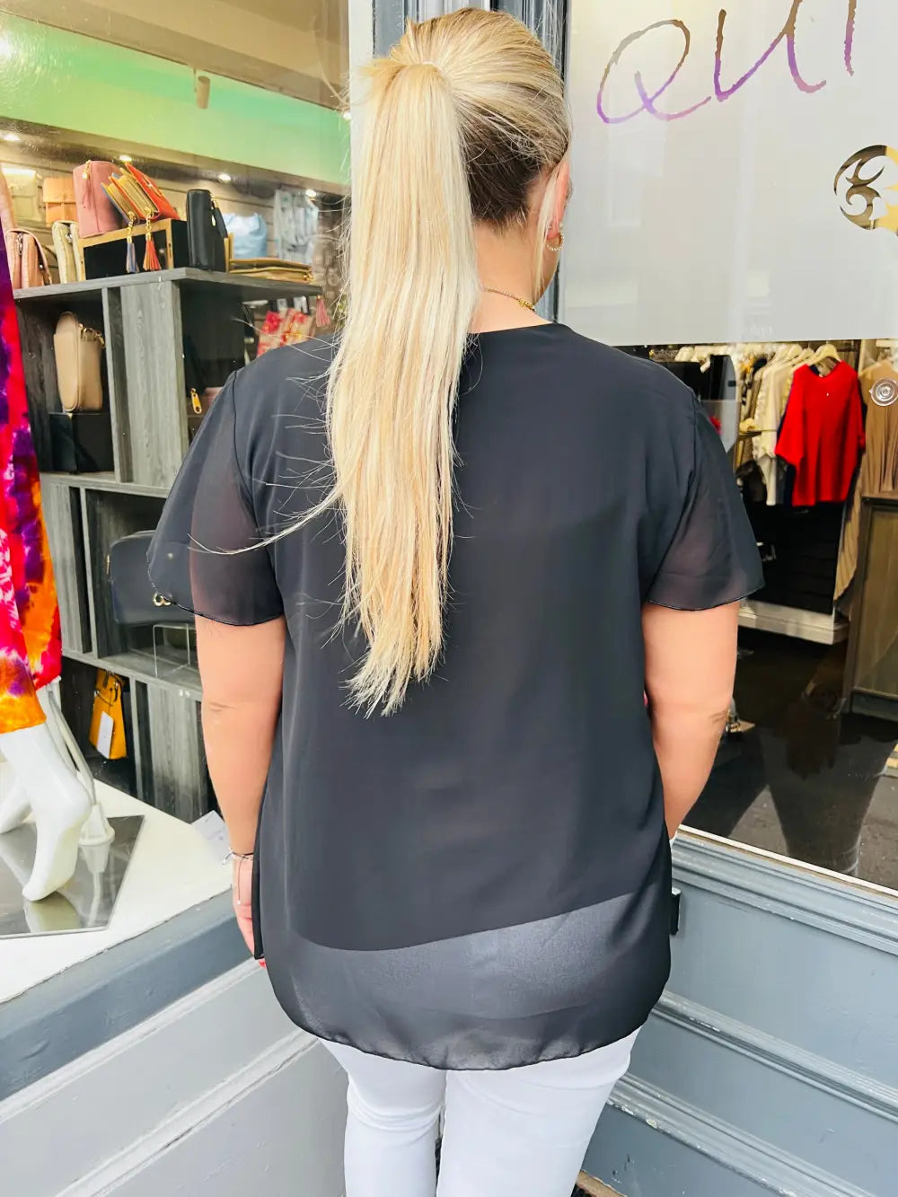 Callie Pleated Top BLACK