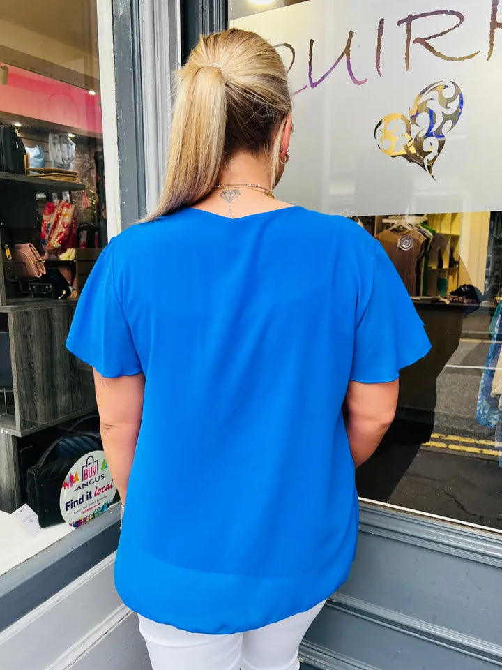Callie Pleated Top ROYAL BLUE