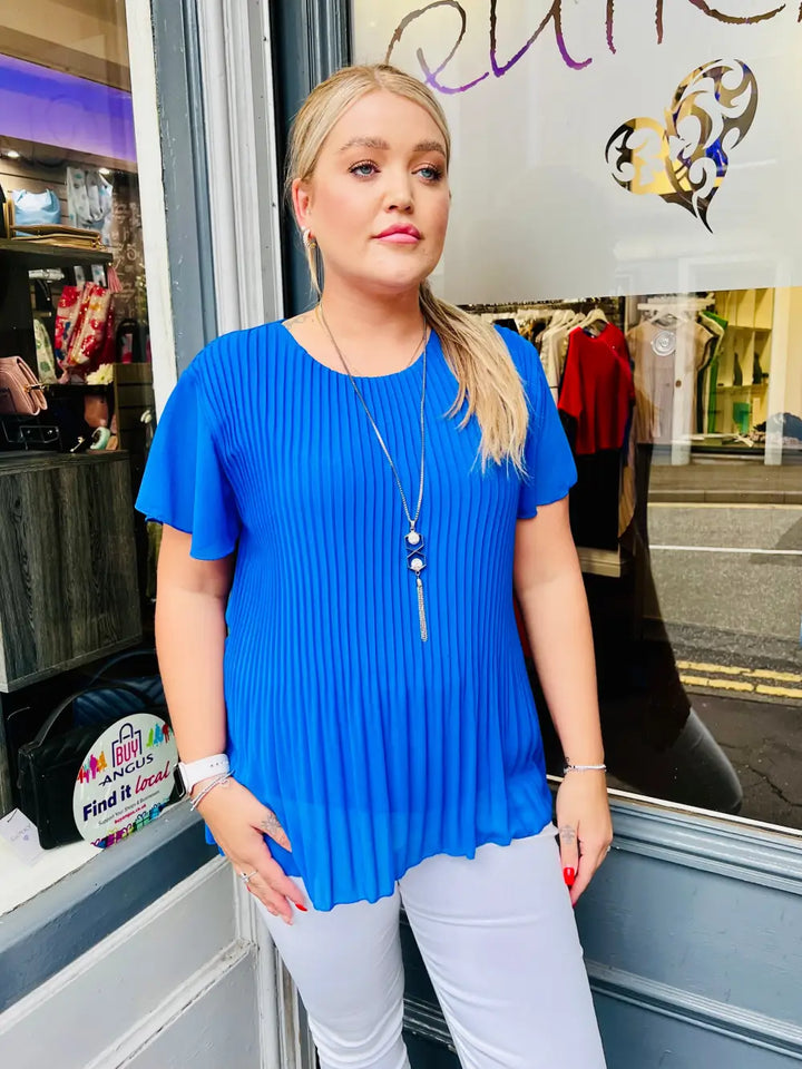 Callie Pleated Top ROYAL BLUE