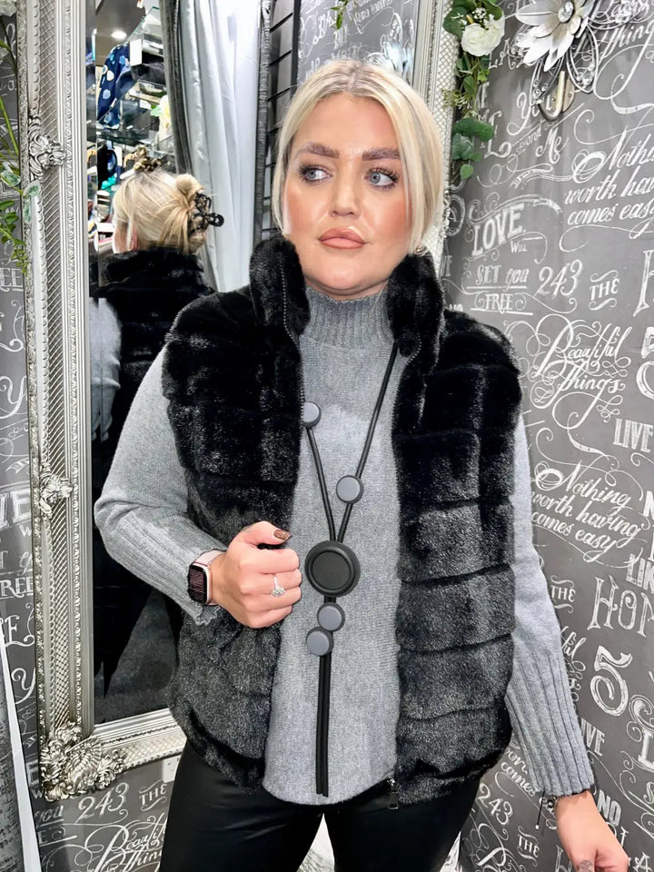 Cally Faux Fur Gilet BLACK