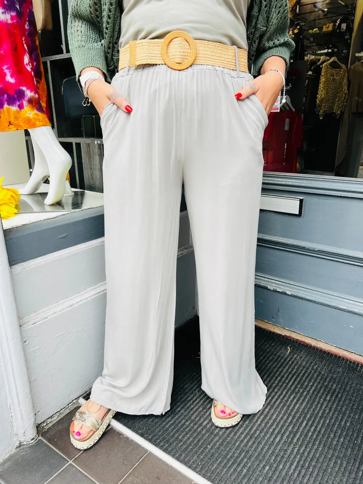 Caprice Soft Feel Wide Leg Trousers LIGHT MOCHA