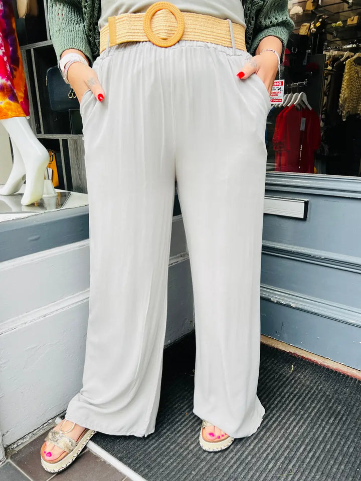 Caprice Soft Feel Wide Leg Trousers LIGHT MOCHA