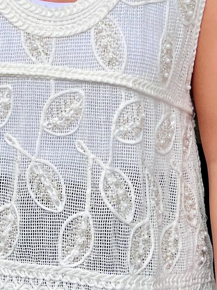 Carlotta Beaded Vest WHITE