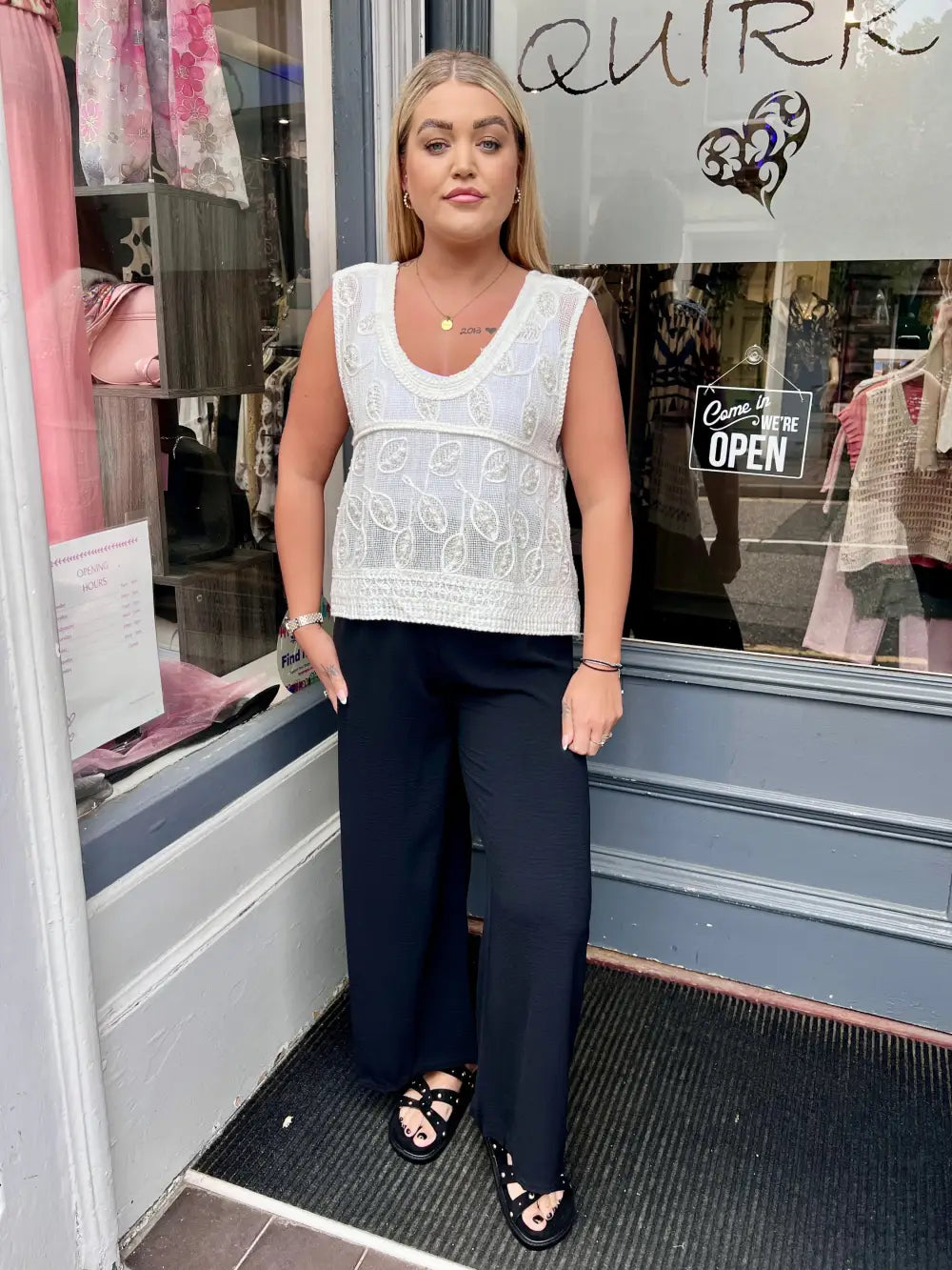 Carlotta Beaded Vest WHITE
