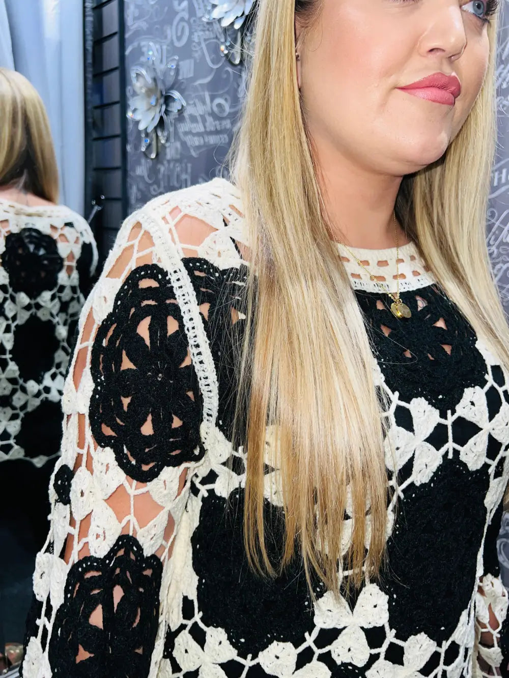 Carmen Long Sleeve Crochet CREAM