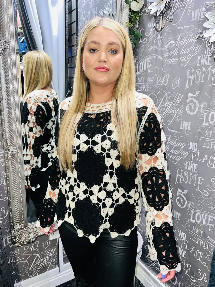 Carmen Long Sleeve Crochet CREAM