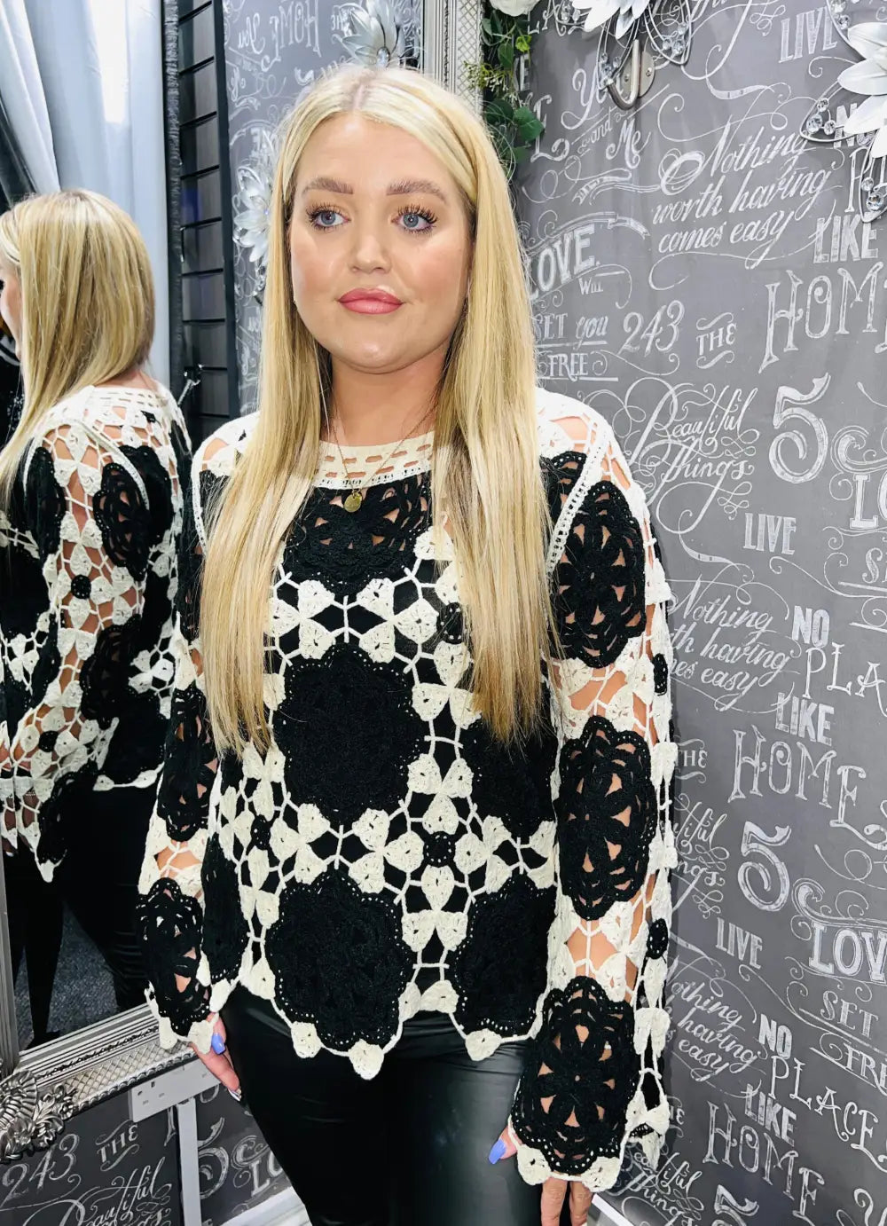 Carmen Long Sleeve Crochet CREAM