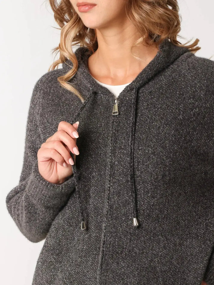 Cassie Soft Feel Hoodie DARK GREY Tops