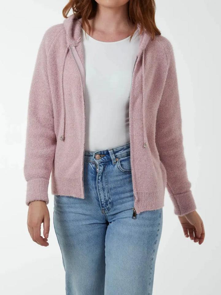 Cassie Soft Feel Hoodie DUSKY PINK 10 14 (S/M) Tops
