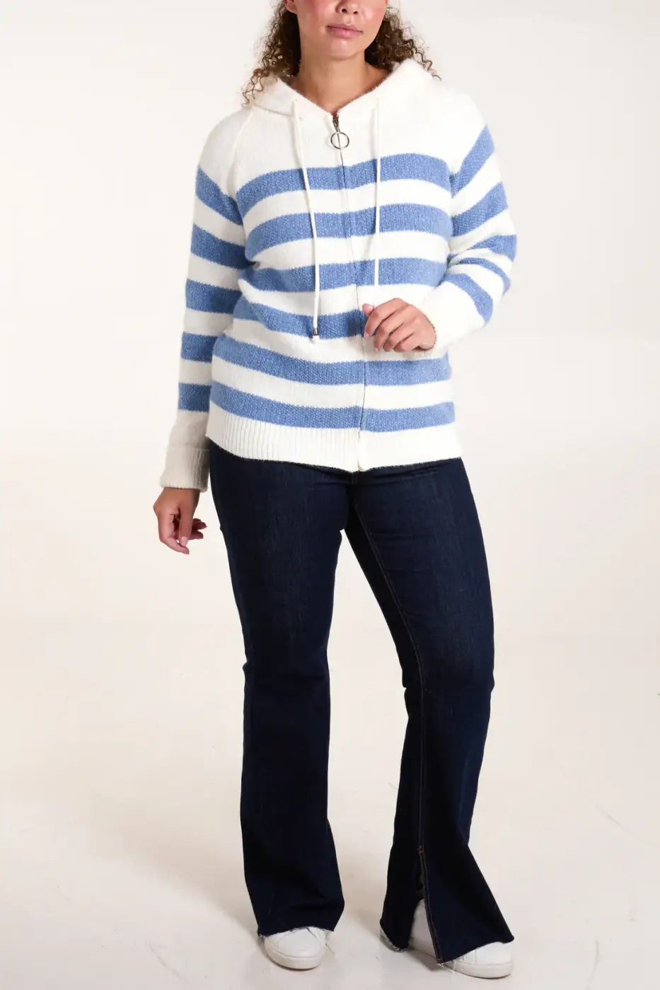 Cassis Soft Knitted Hoodie DENIM - Knitwear