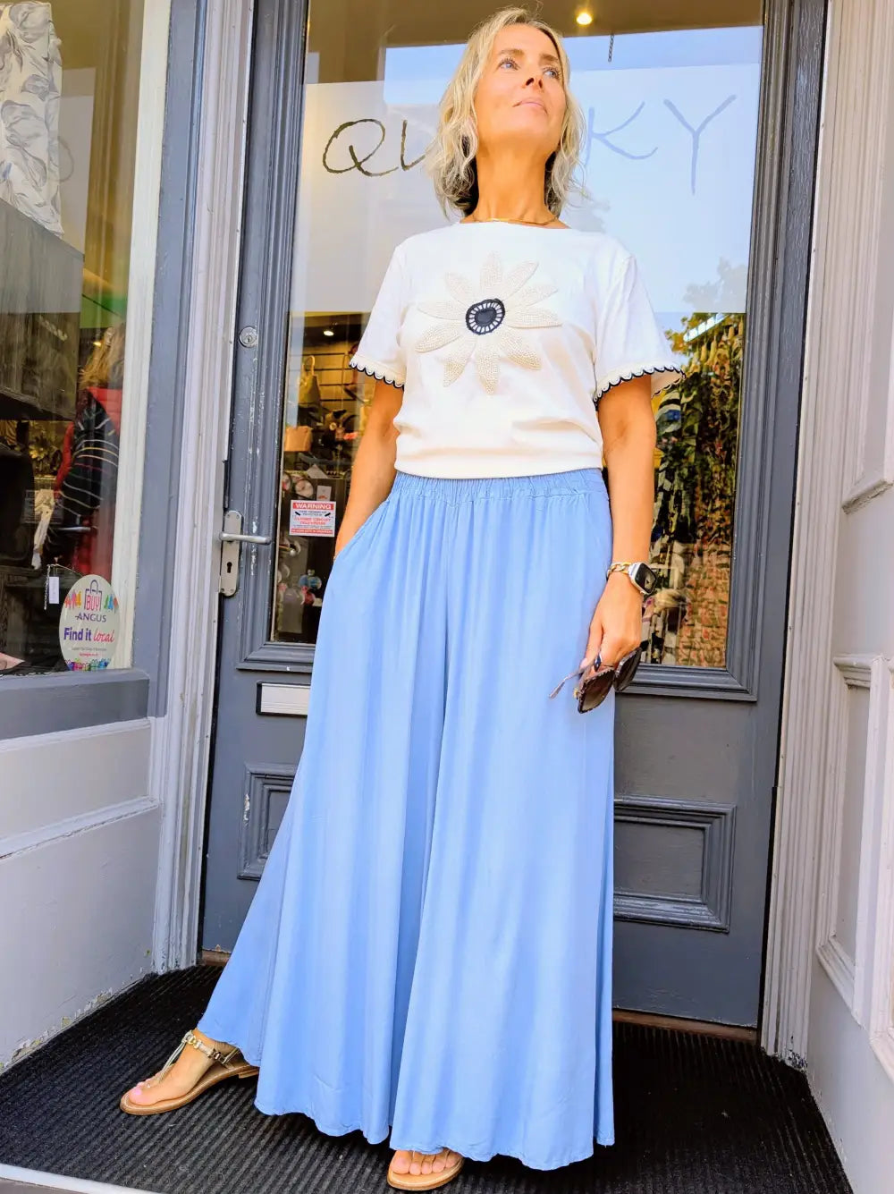 Celine Palazzo Trousers LIGHT DENIM