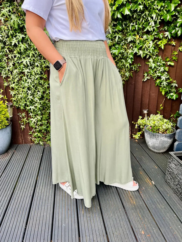 Celine Palazzo Trousers LIGHT KHAKI