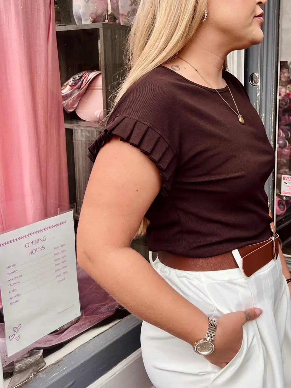 Chrissy Ribbed Top CHOCOLATE