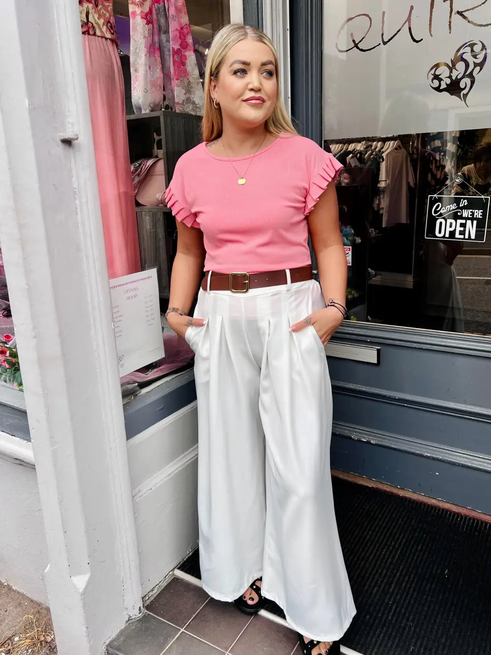 Chrissy Ribbed Top SALMON PINK