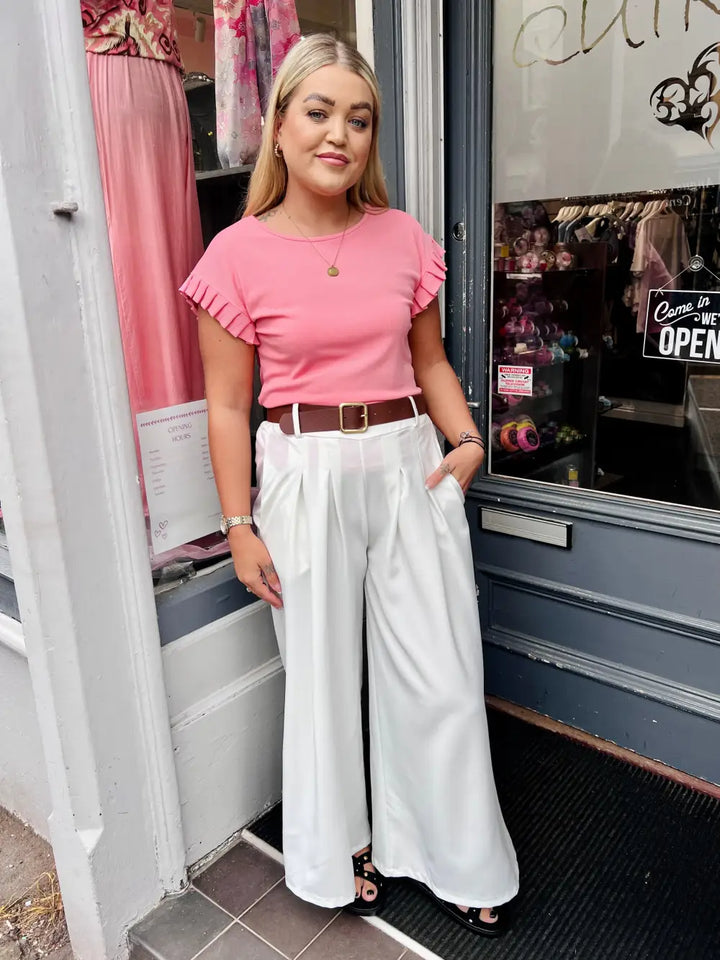 Chrissy Ribbed Top SALMON PINK
