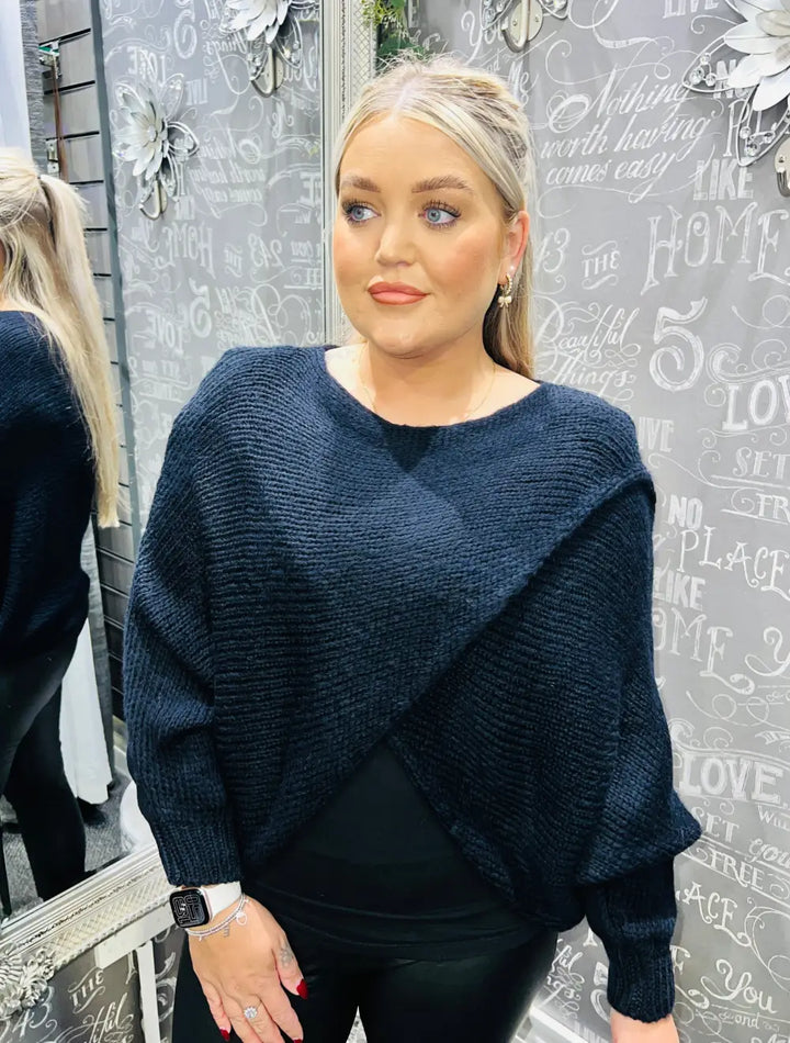 Clara Crossover Jumper BLACK