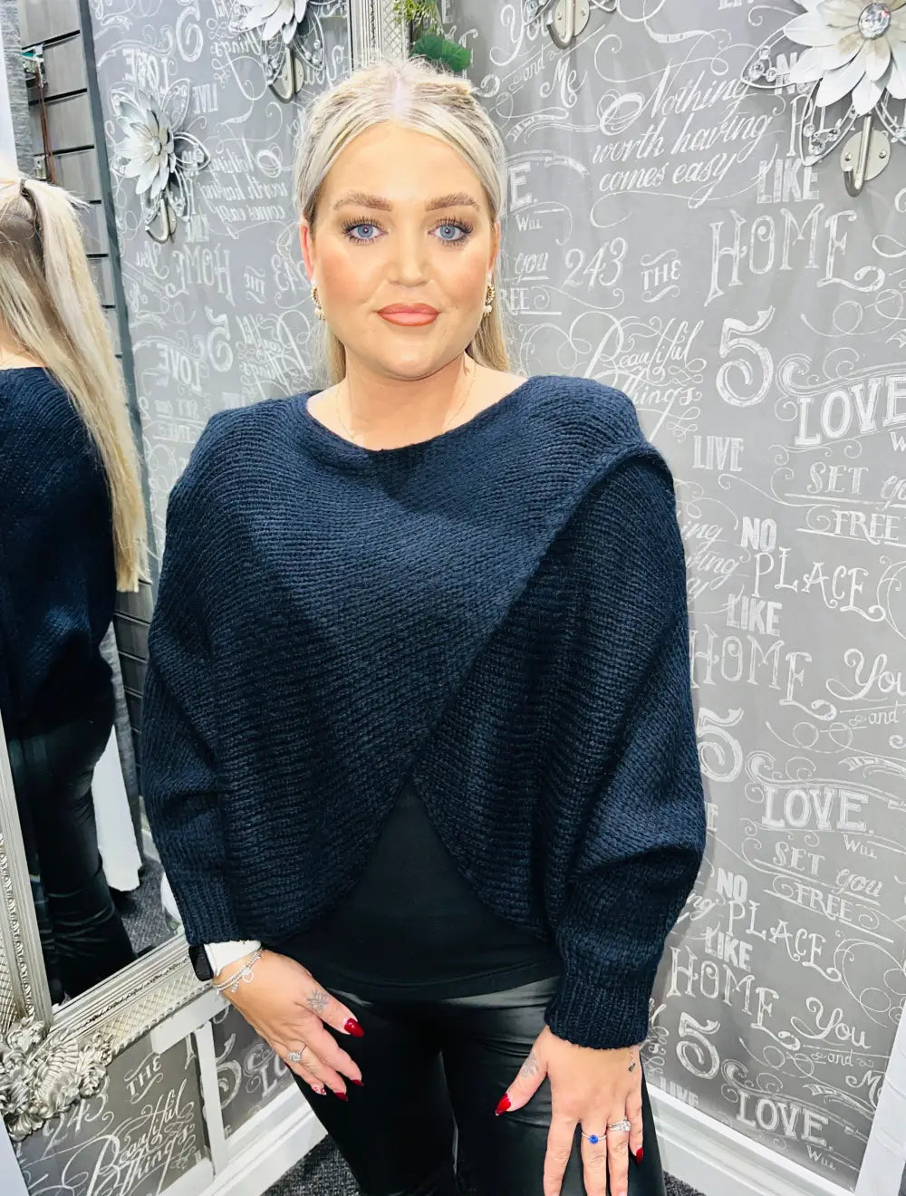 Clara Crossover Jumper BLACK