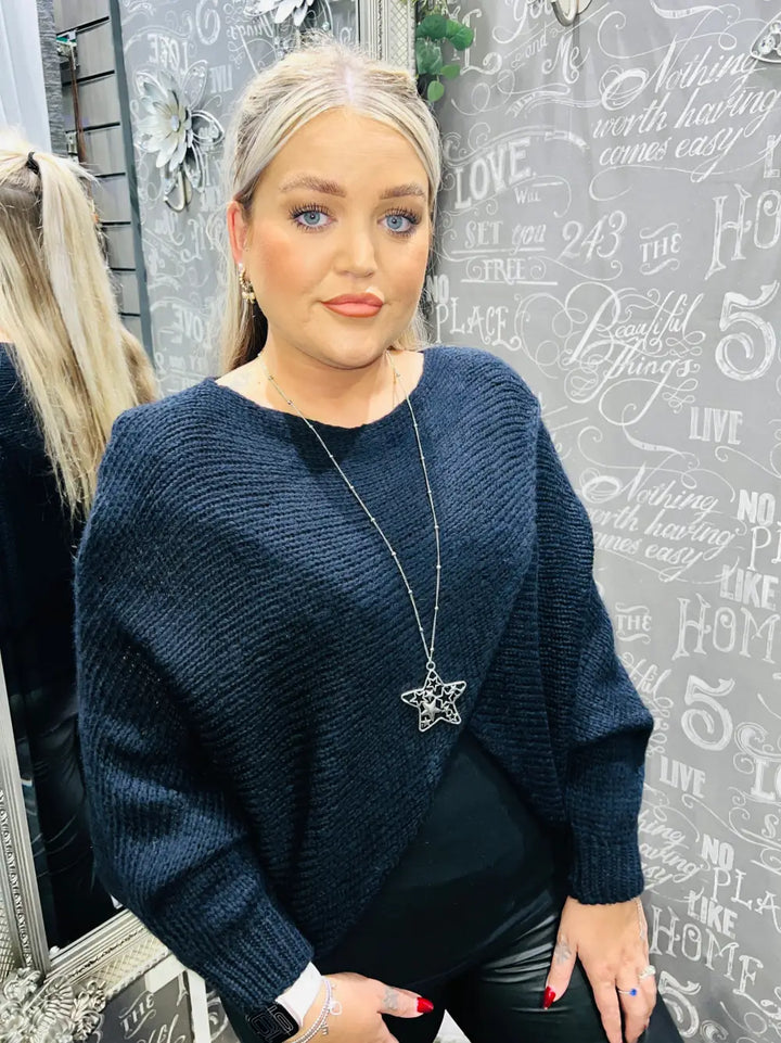 Clara Crossover Jumper BLACK