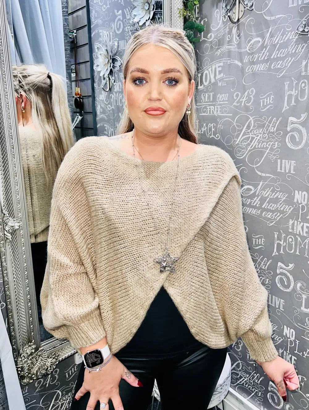 Clara Crossover Jumper OATMEAL
