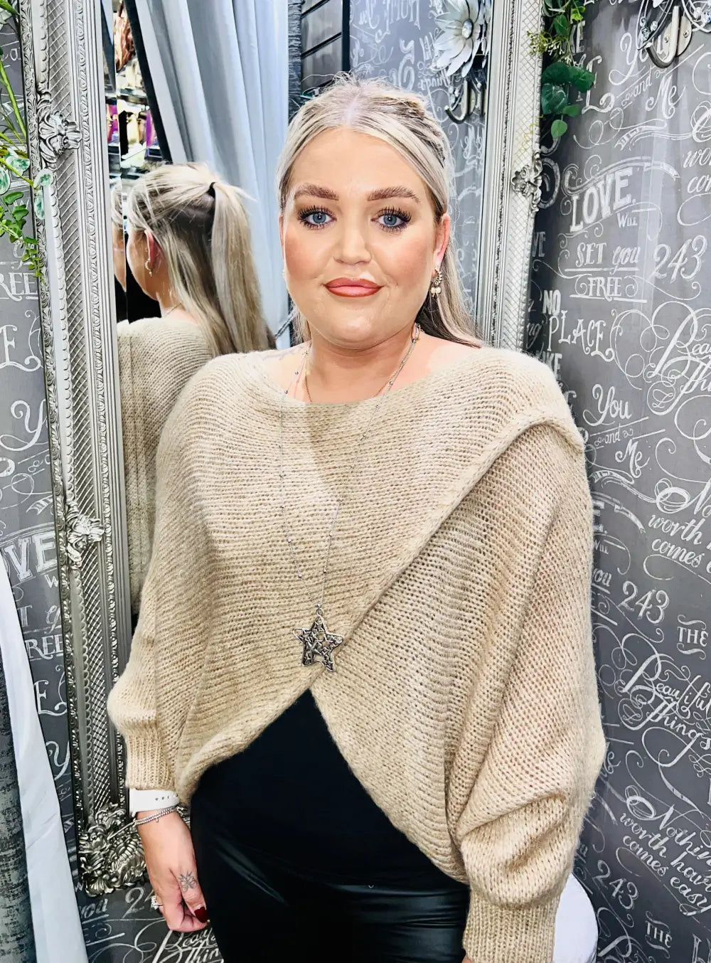 Clara Crossover Jumper OATMEAL