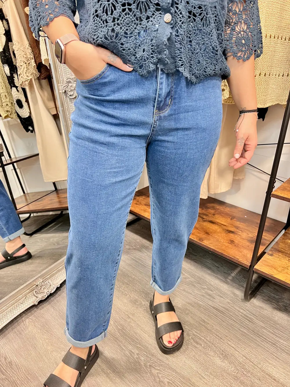Clara Mom Jeans Mid Blue