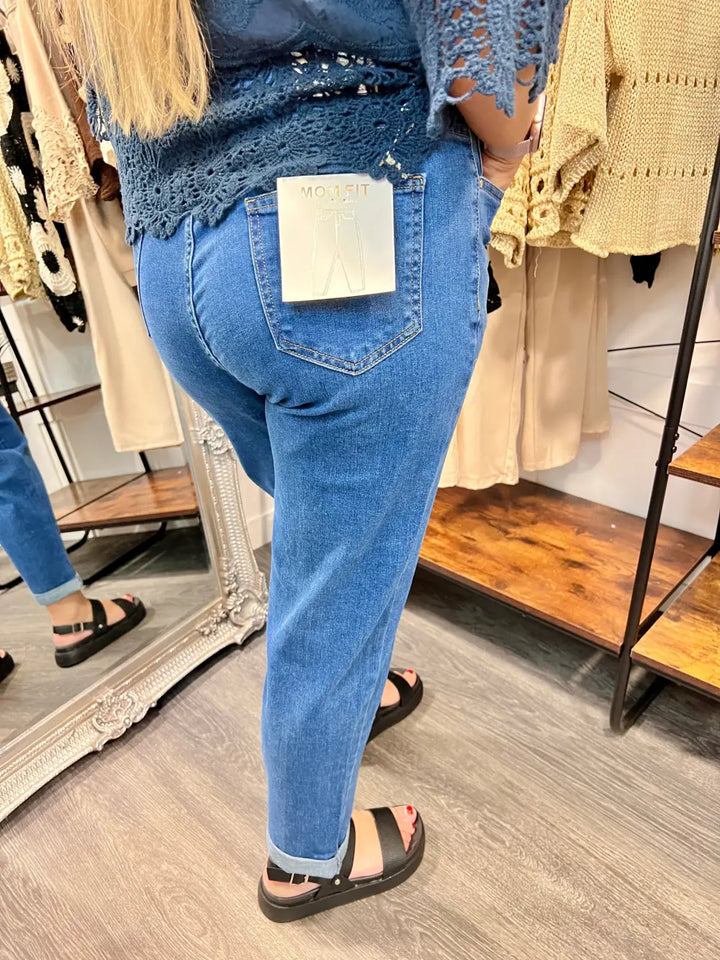 Clara Mom Jeans Mid Blue