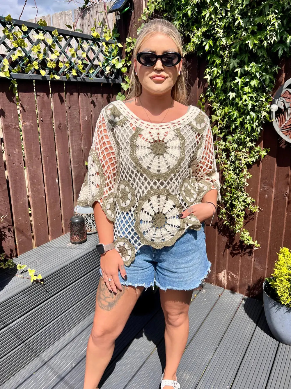Clarita Crochet Knit KHAKI