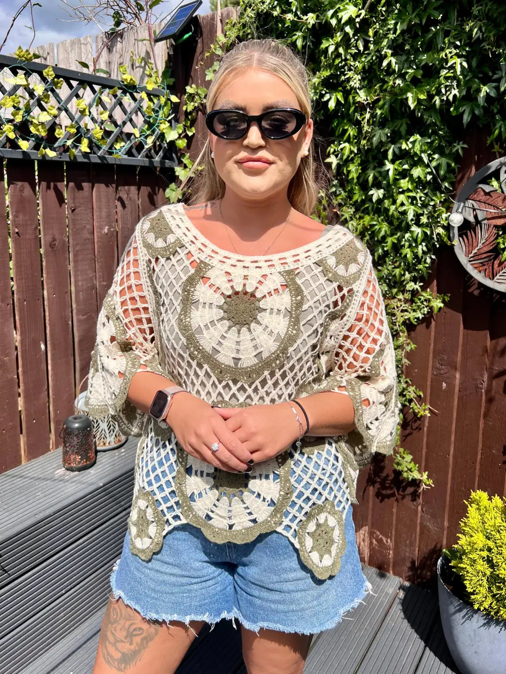 Clarita Crochet Knit KHAKI