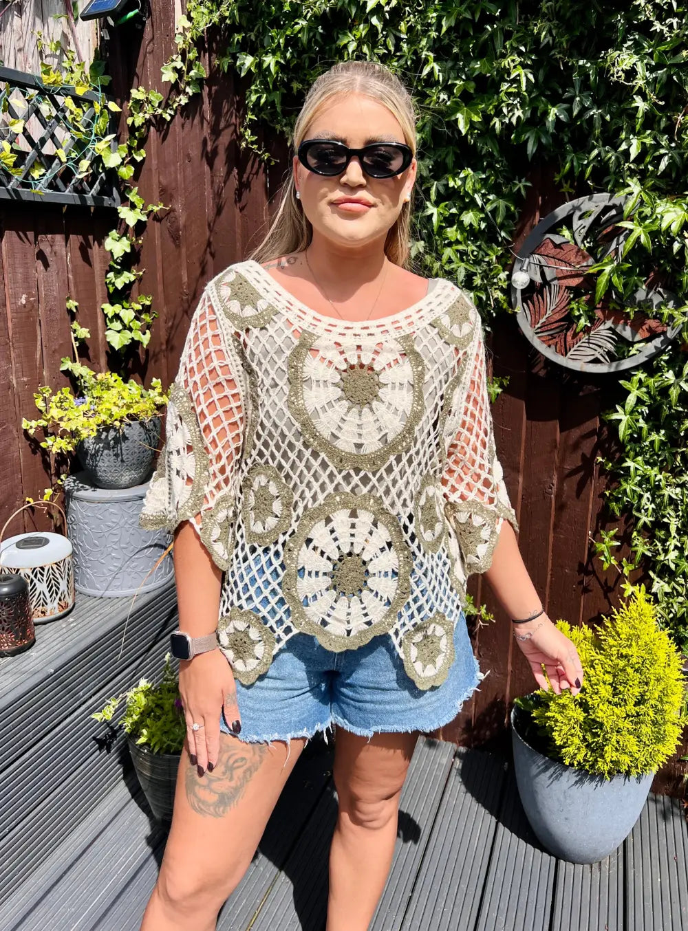 Clarita Crochet Knit KHAKI