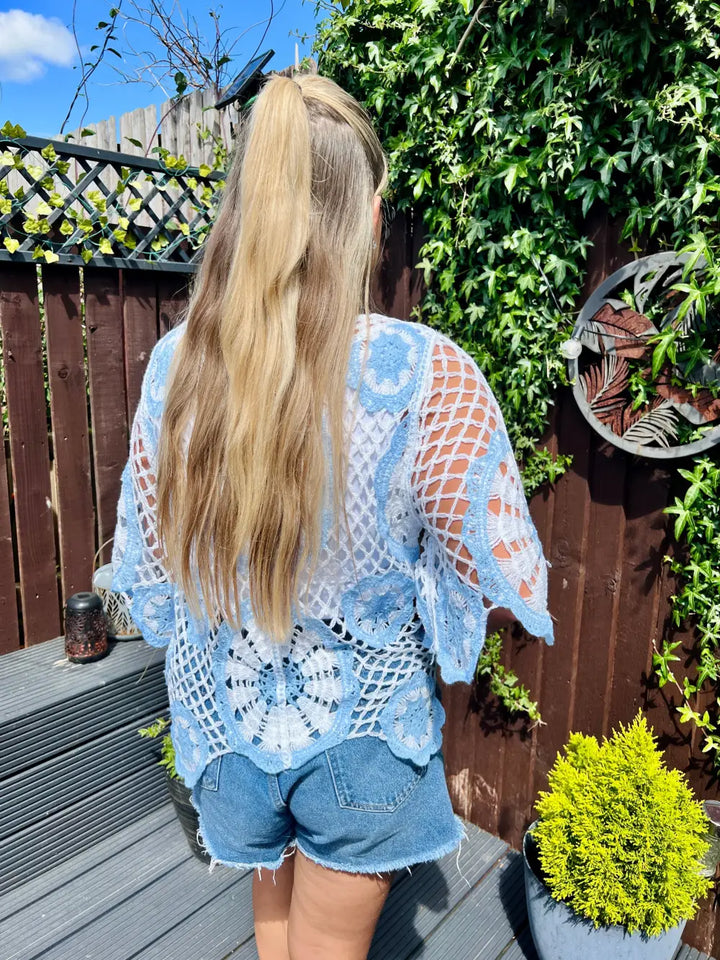 Clarita Crochet Knit SKYE BLUE