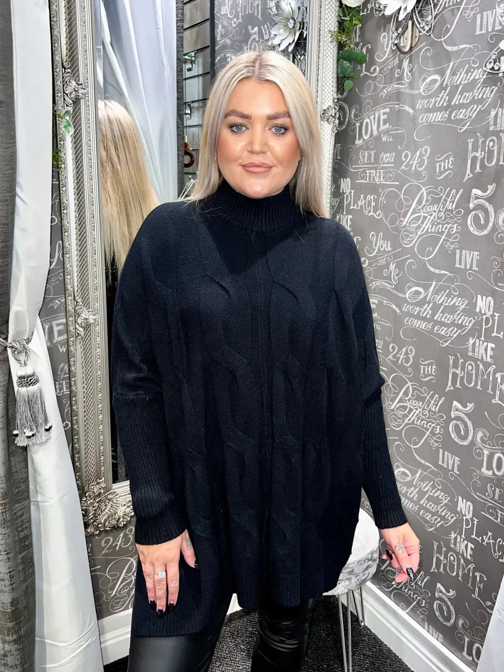 Clodagh Cable Knit Jumper BLACK