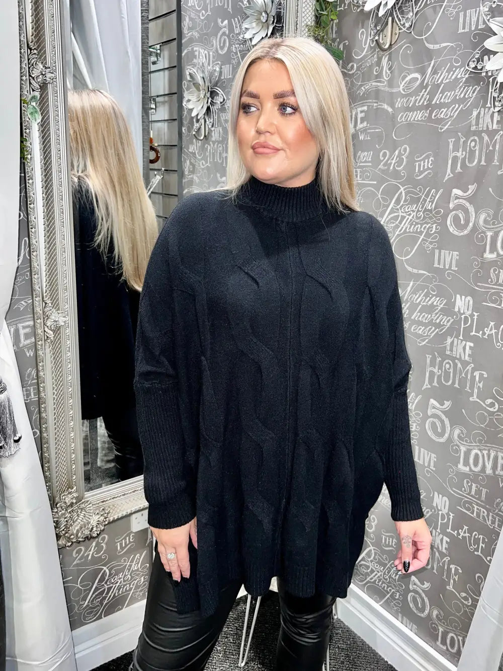 Clodagh Cable Knit Jumper BLACK