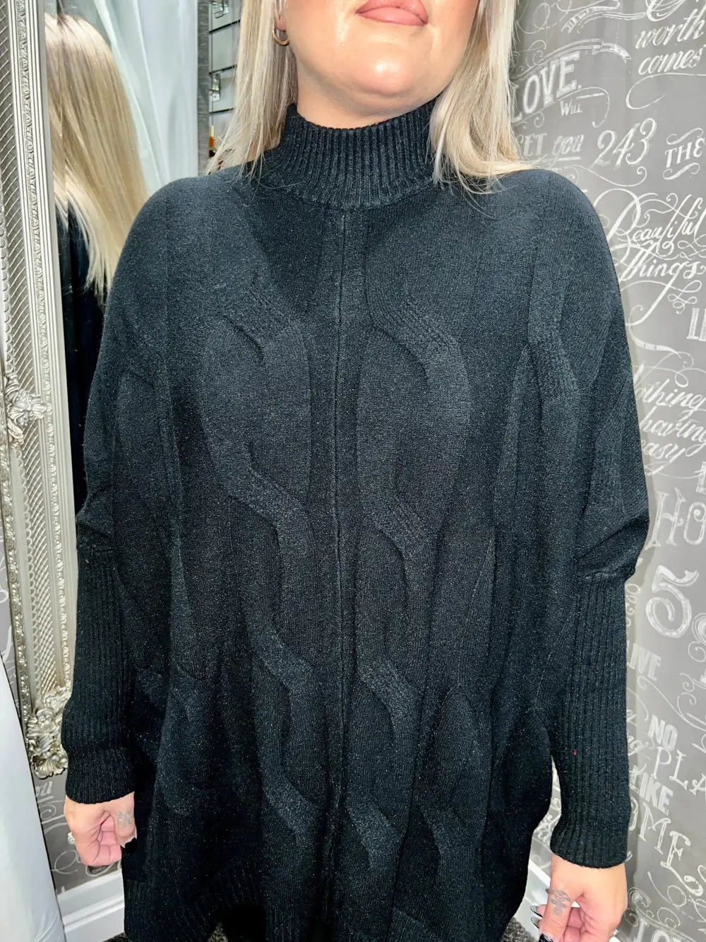 Clodagh Cable Knit Jumper BLACK