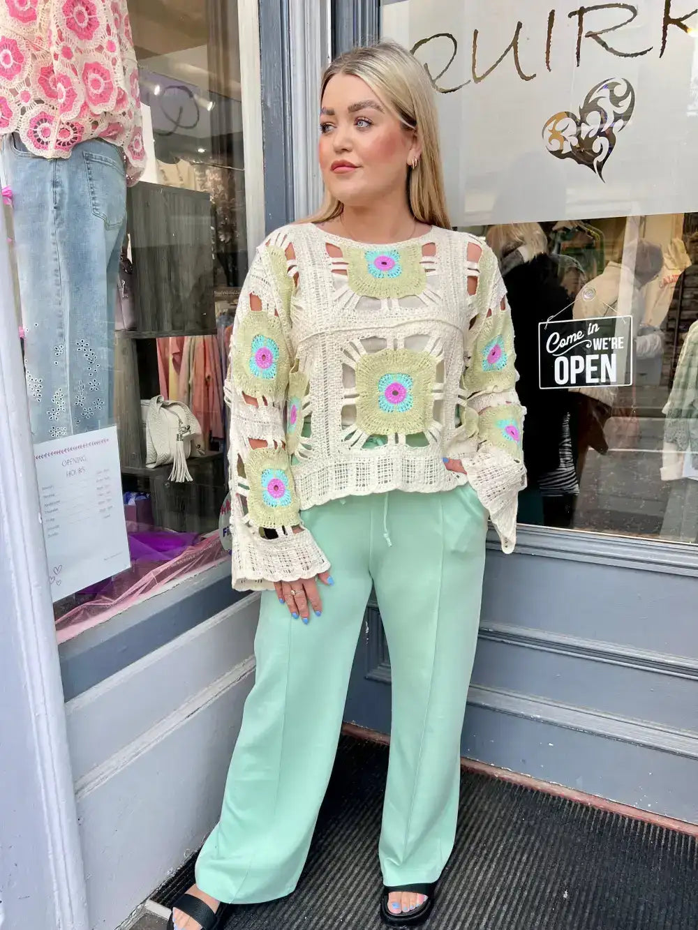 Lola Wide Leg Joggers MINT - Trousers